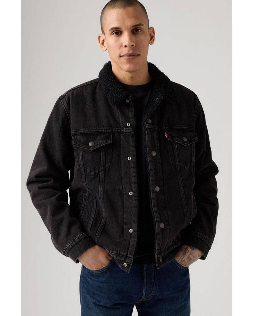 Chaqueta Trucker Type Iii Sherpa Levi's de hombre de color Black