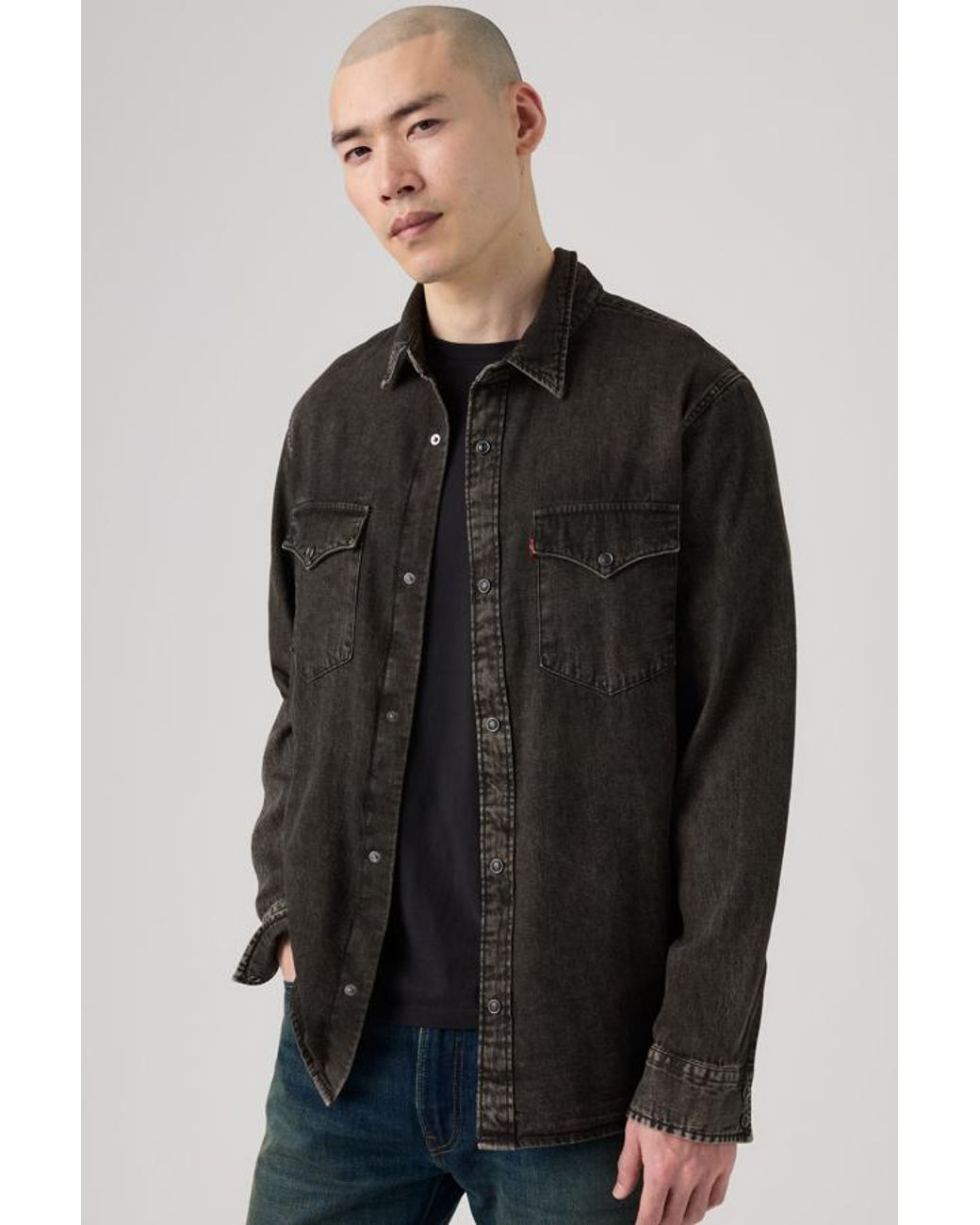 Levi's Black Relaxed Fit Western Shirt for men