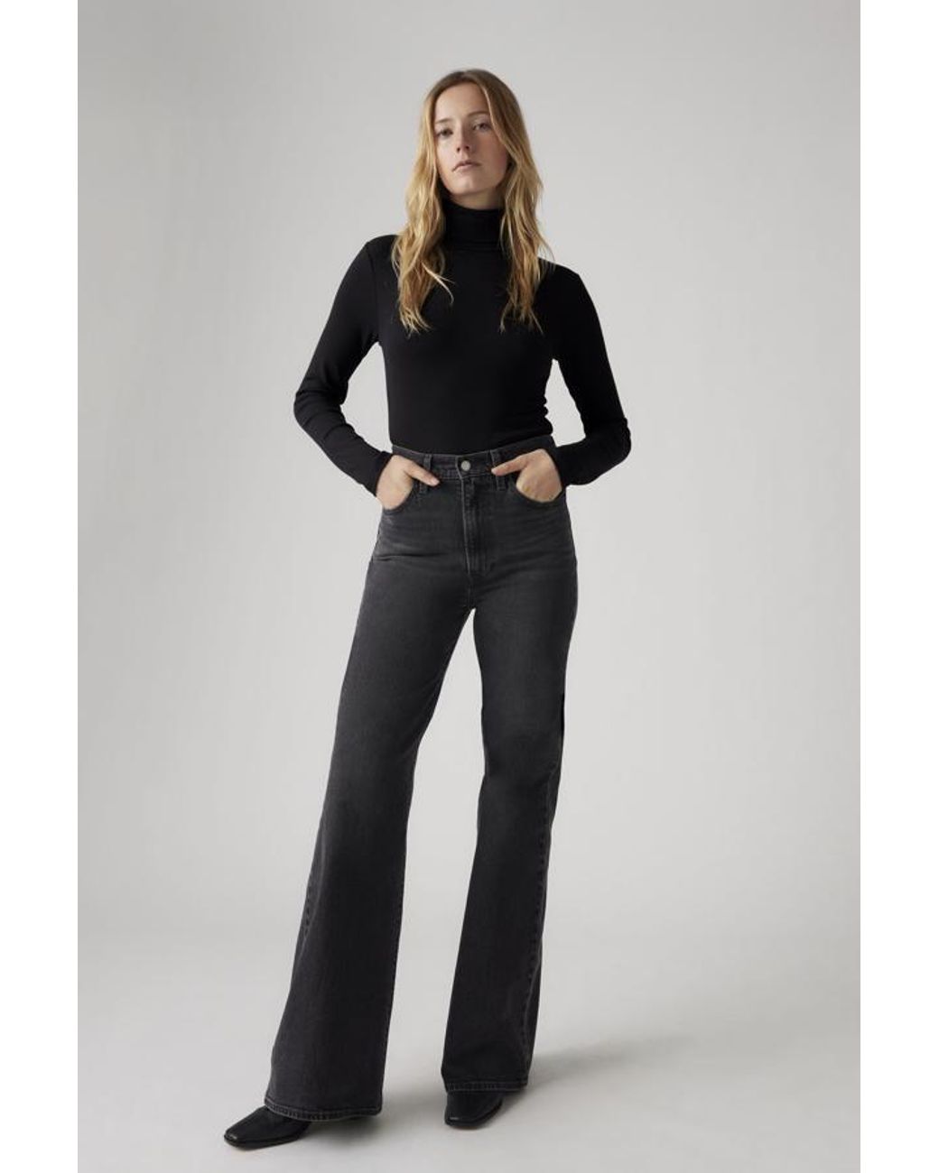Levi's Black Ribcage Bell Jeans