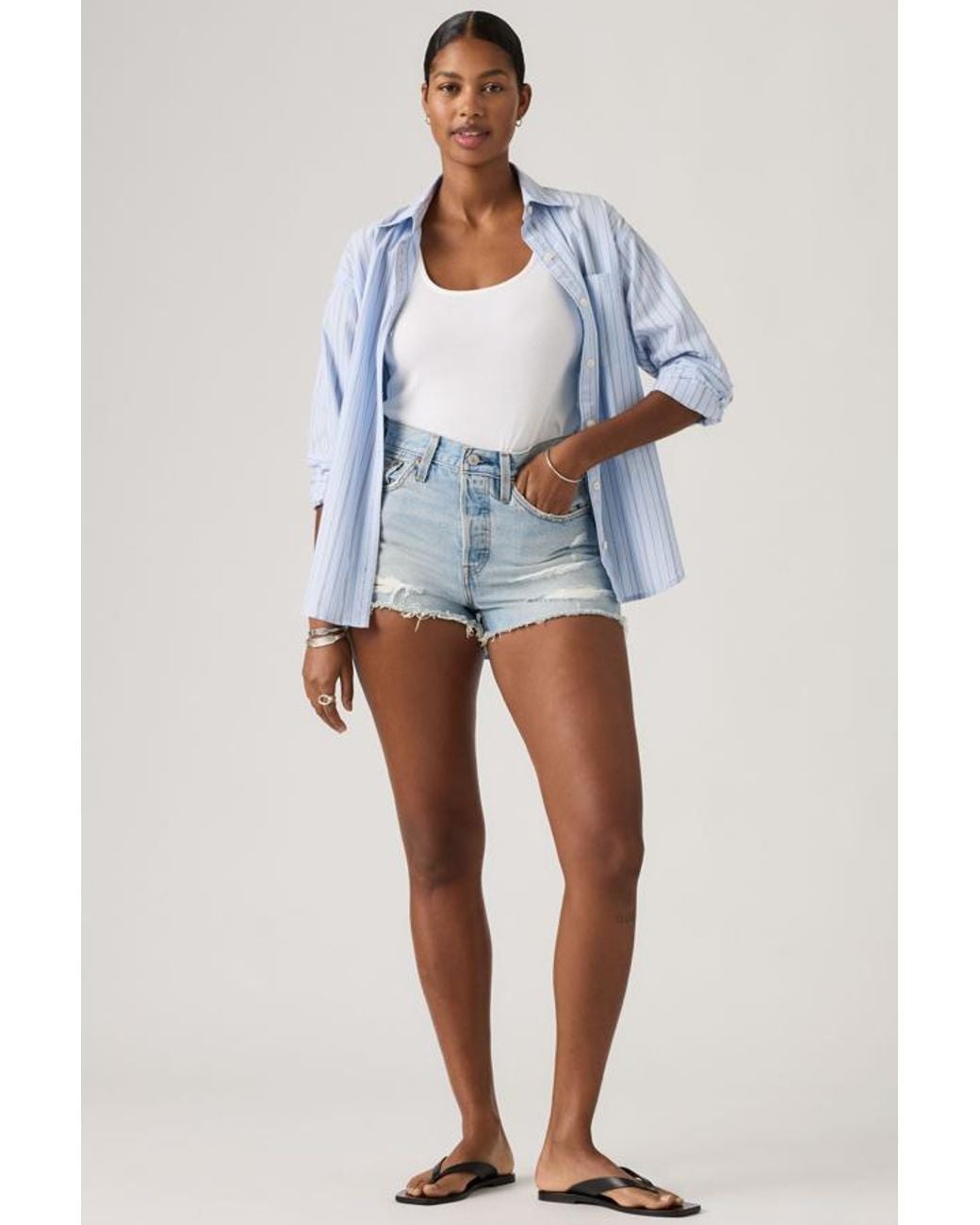 Levi's Blue 501 Original High Rise Shorts