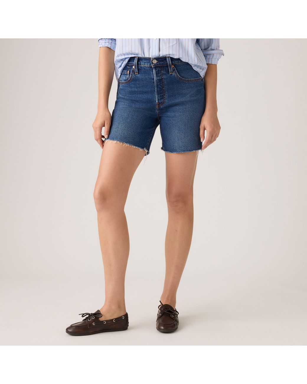 Levi's Blue 501 Mid Thigh Lightweight Shorts