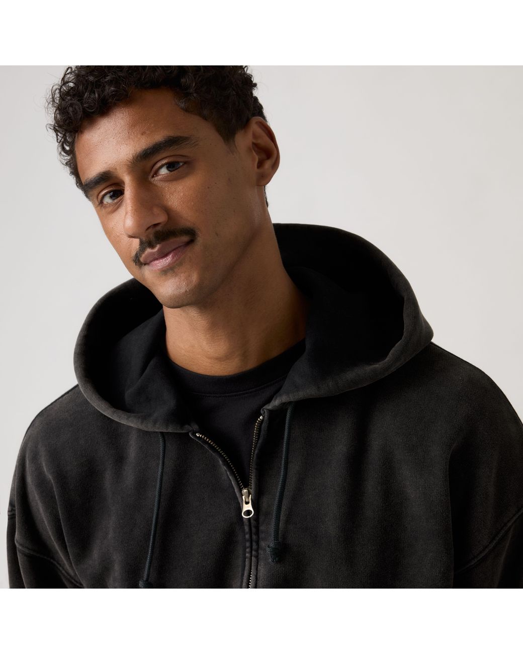 Levi's Black Hayes Boxy Full Zip Sweatshirt for men