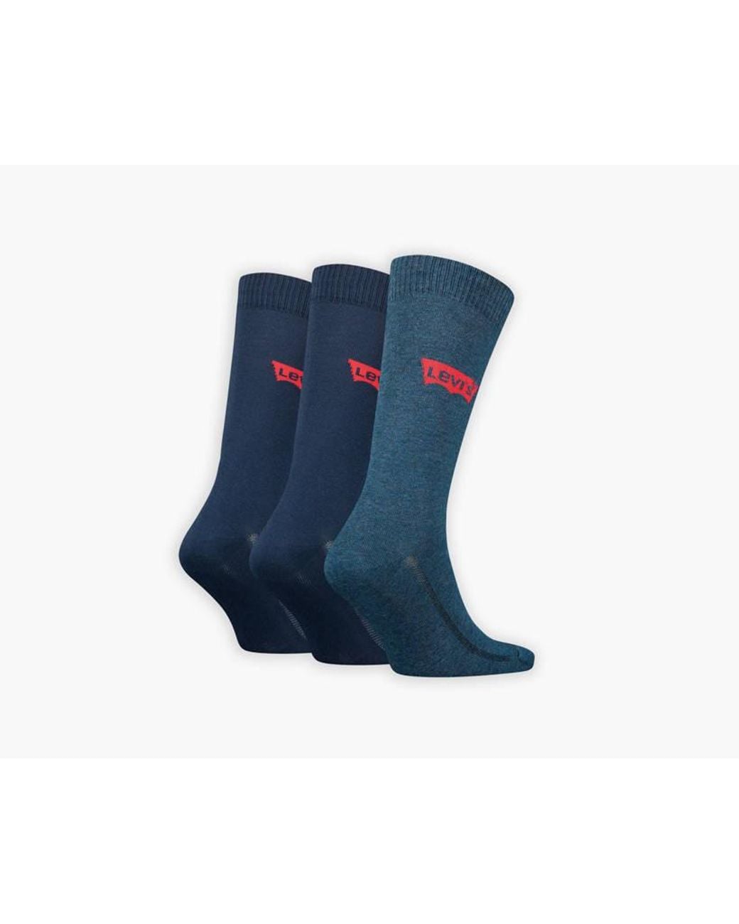 Levi's Black Regular Cut Batwing Logo Recycled Cotton Socks 3 Pack for men