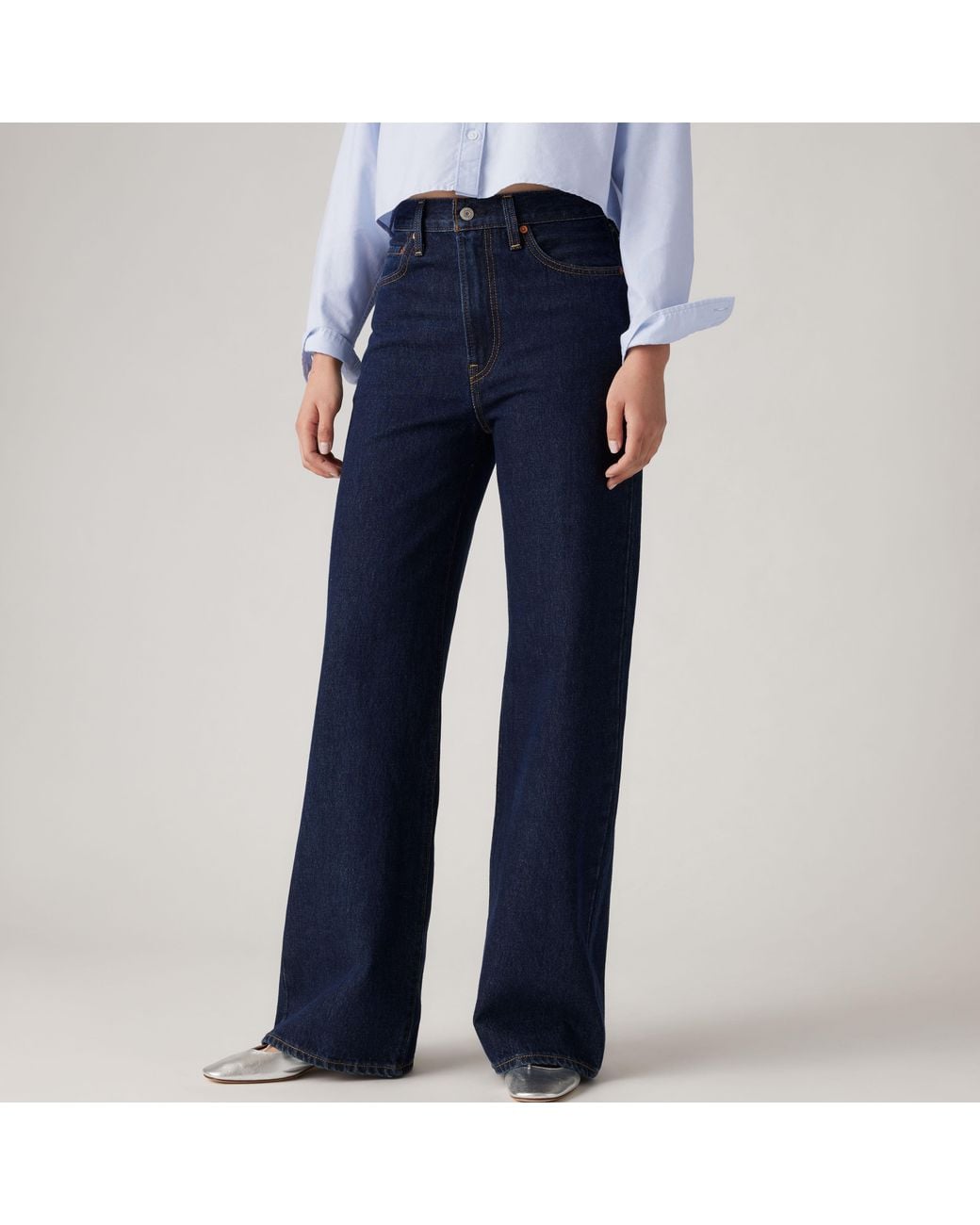 Levi's Blue Ribcage Wide Leg Jeans