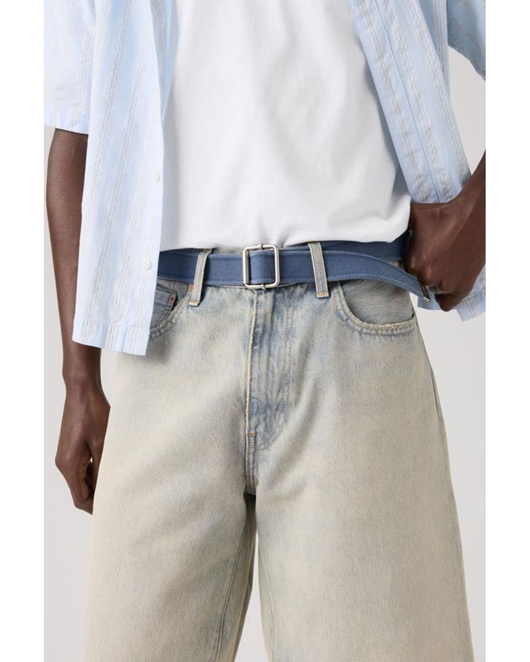Levi's White Washed Down Web Belt for men