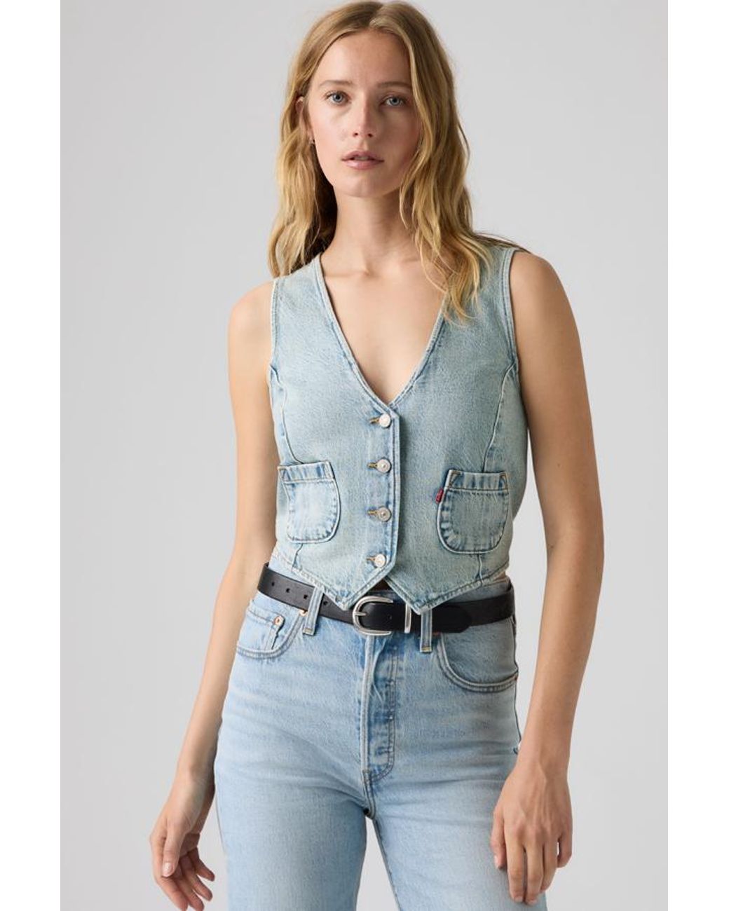 Levi's Blue Tailored Lightweight Denim Vest