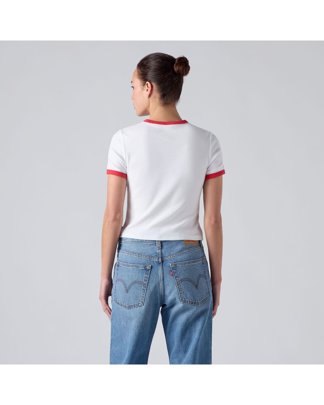 Graphic Hayes Cropped Tee Levi's de color White