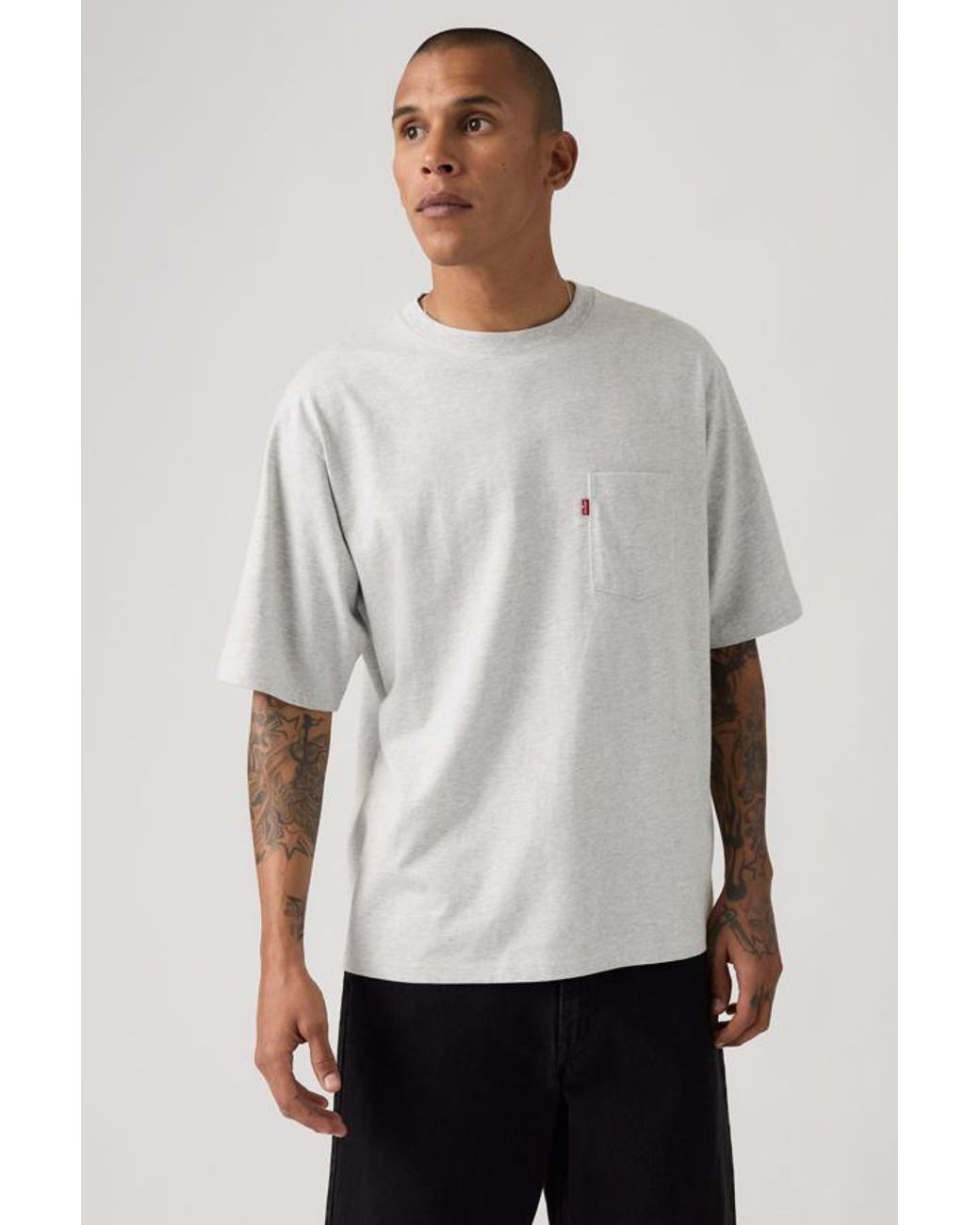 Levi's Gray Half Sleeve Pocket Tee for men