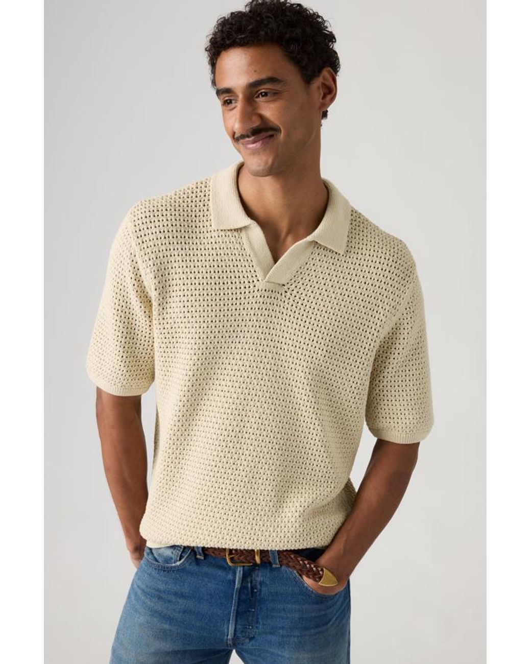 Levi's Natural Dillon Open Collar Polo for men
