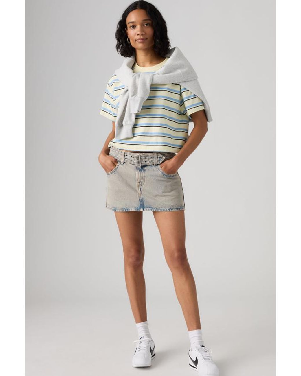 Levi's Gray Belted Mini Skirt