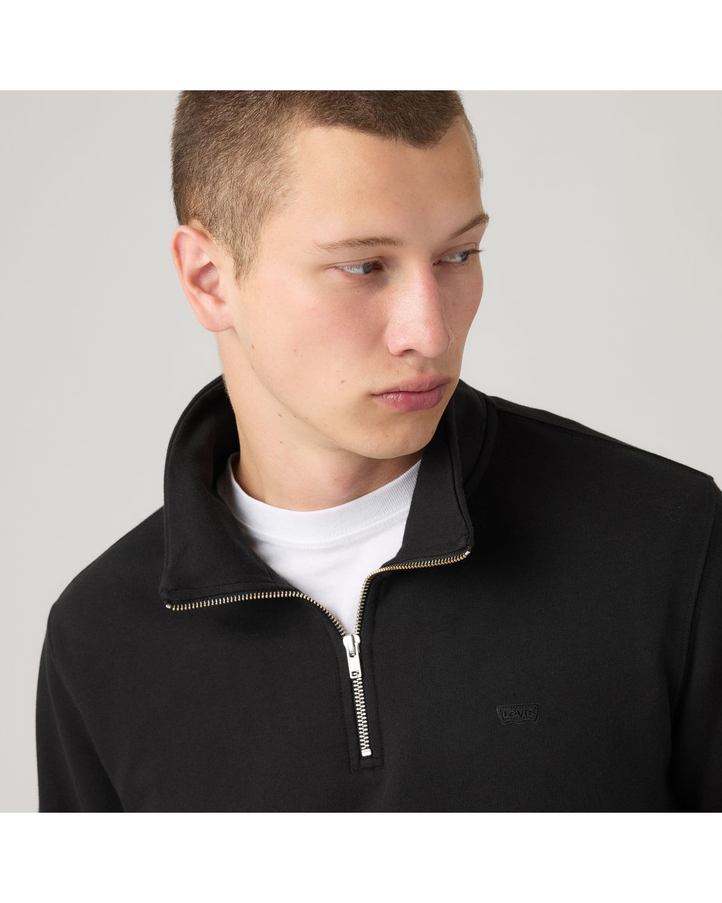 Levi's Black Original Housemark Quarter Zip Pullover for men