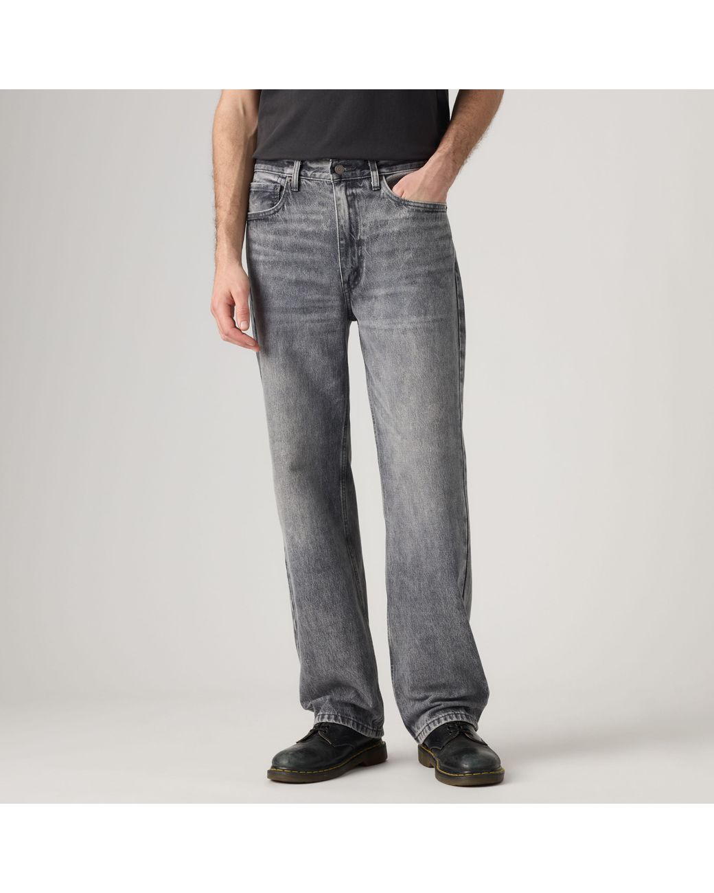 Levi's Black 565 Loose Straight Jeans for men