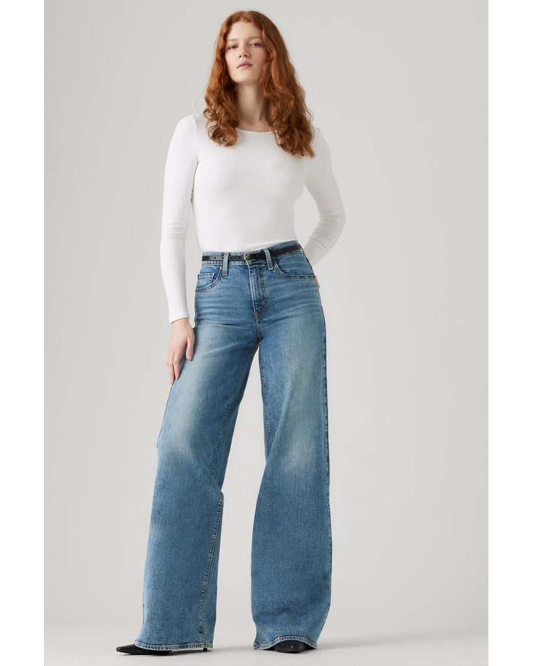 Levi's Blue 728 High Rise Wide Leg Jeans