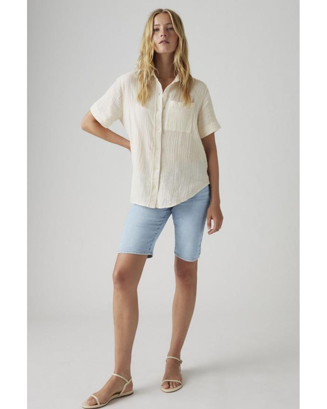 Levi's Blue Shaping Bermuda Shorts