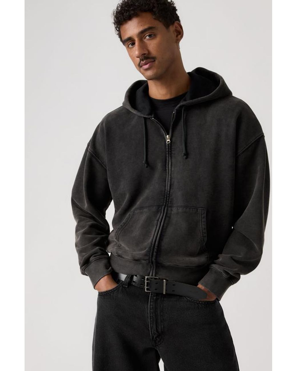 Levi's Black Hayes Boxy Full Zip Sweatshirt for men