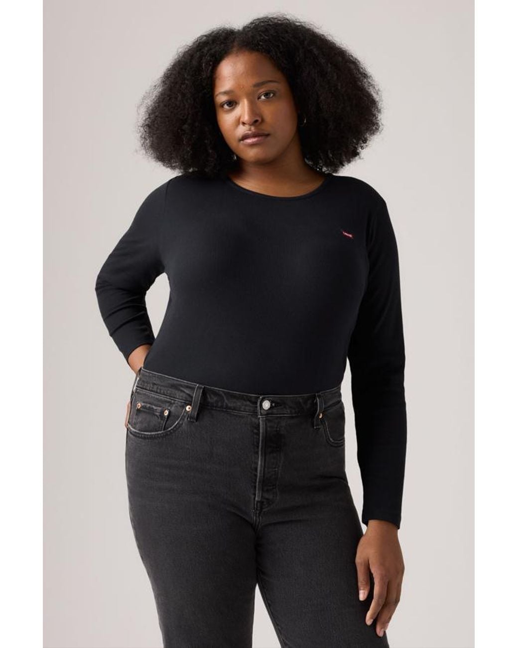 Levi's Blue Hayes Long Sleeve Tee (Plus Size)