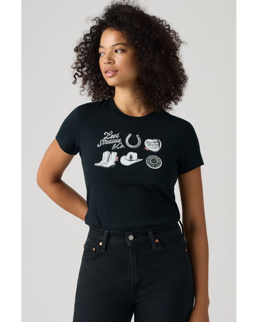 Perfect Tee Levi's de color Black