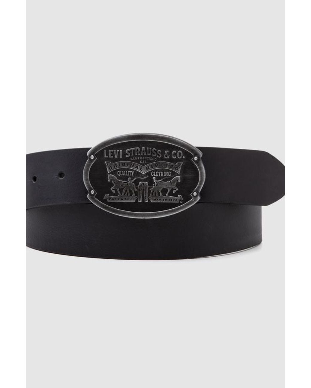 Levi's Black Billy Plaque Belt for men