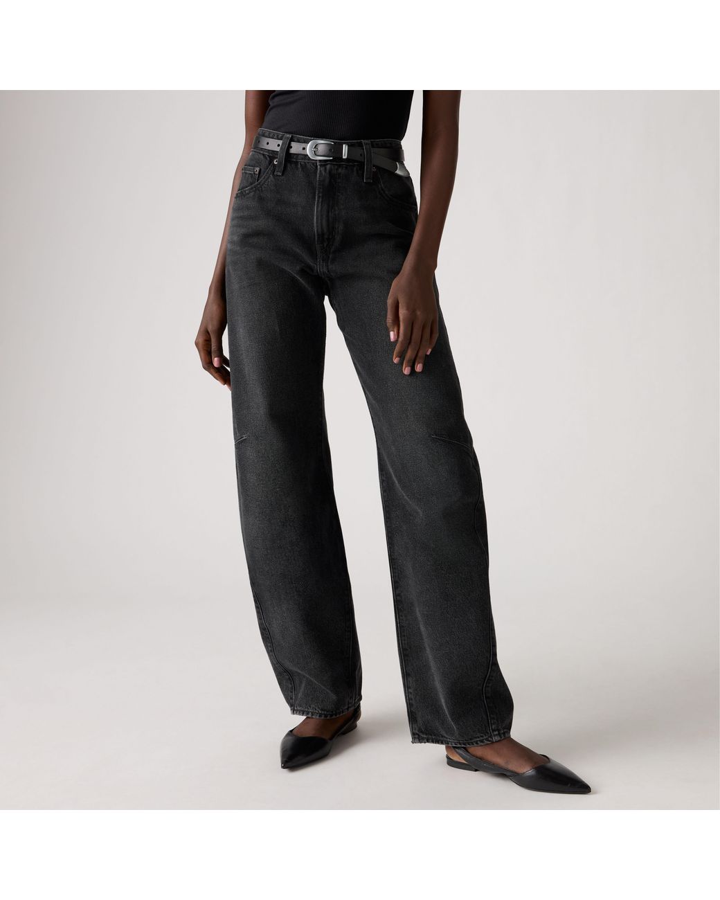 Levi's Black Baggy Dad Barrel Jeans