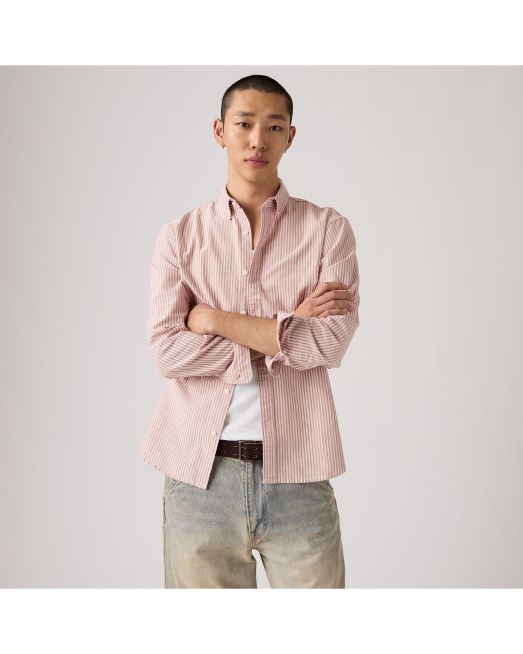 Levi's Pink Authentic Button Down Shirt for men