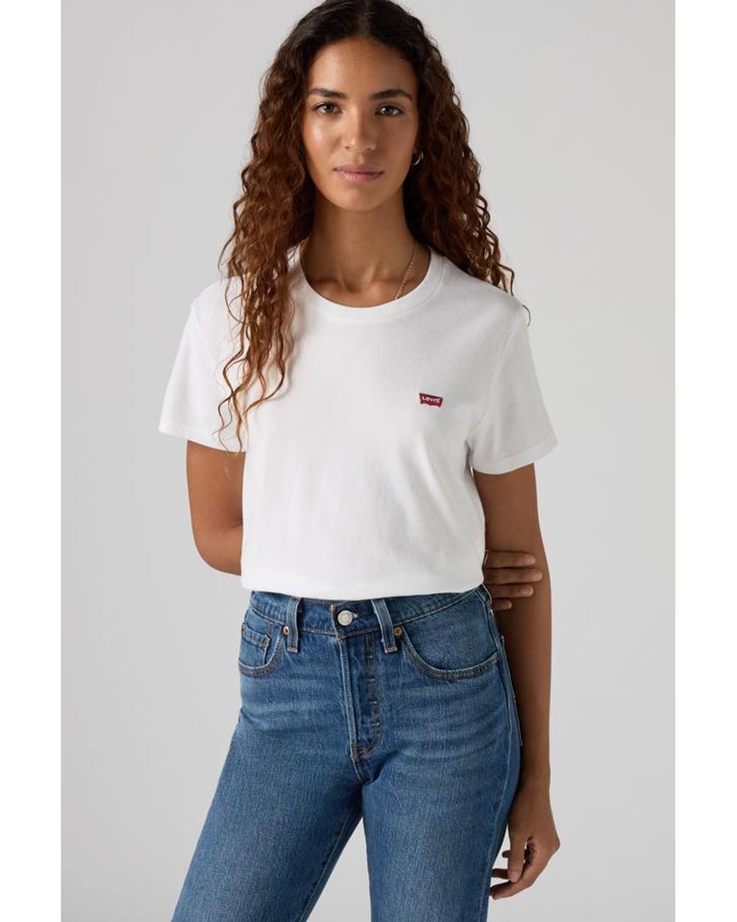 Levi's White Perfect Logo-print Cotton-jersey T-shirt