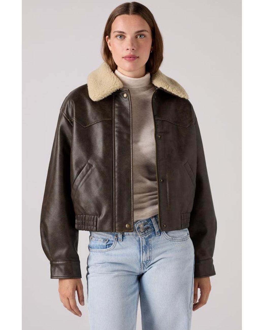Levi's Brown Short Western Bomber Jacket