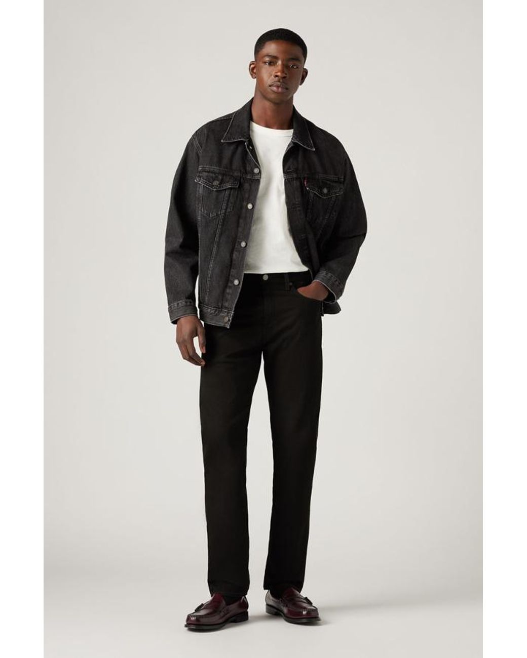Levi's Black 502 Taper Jeans for men