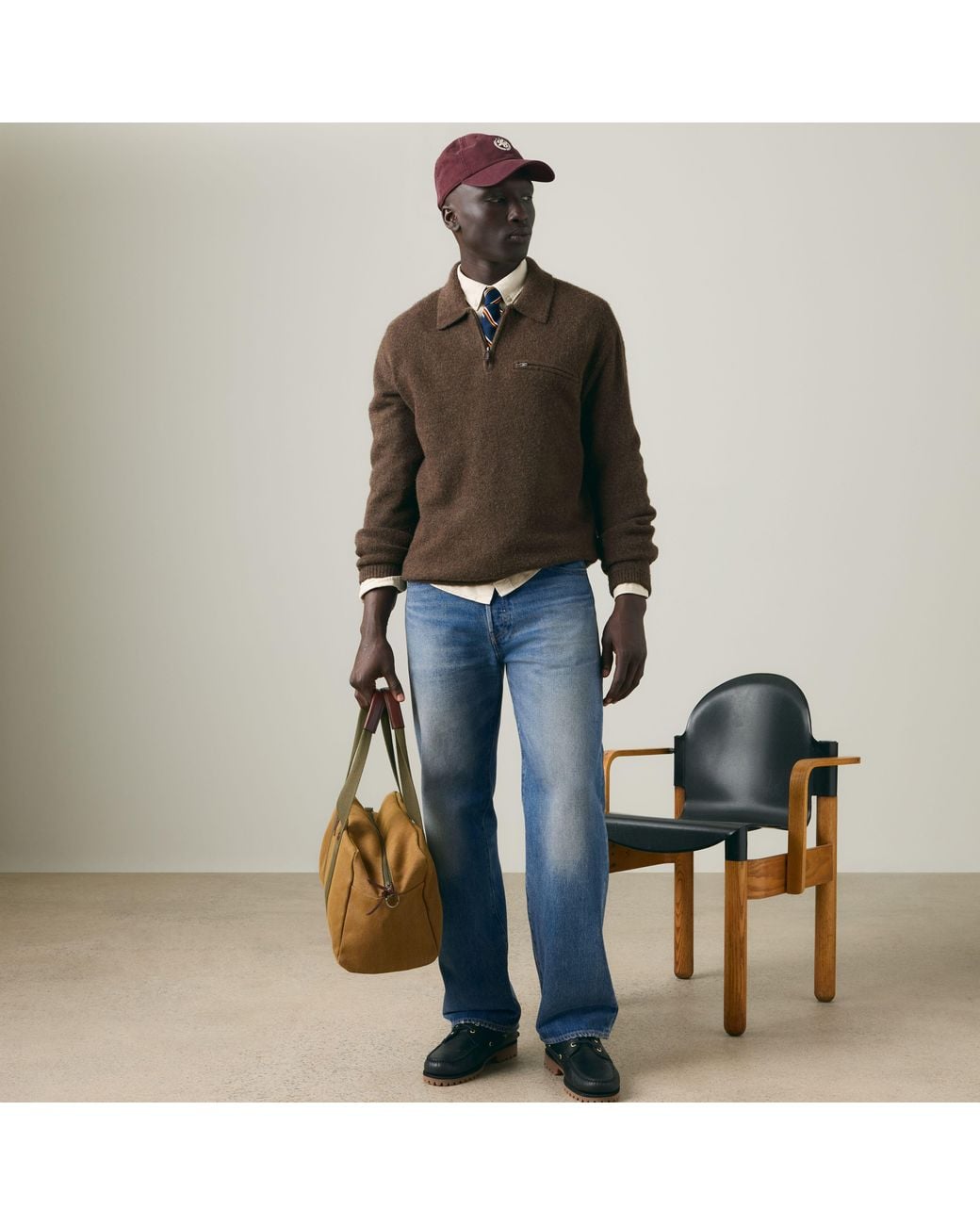 Levi's Brown Boulder Quarter Zip Sweater for men