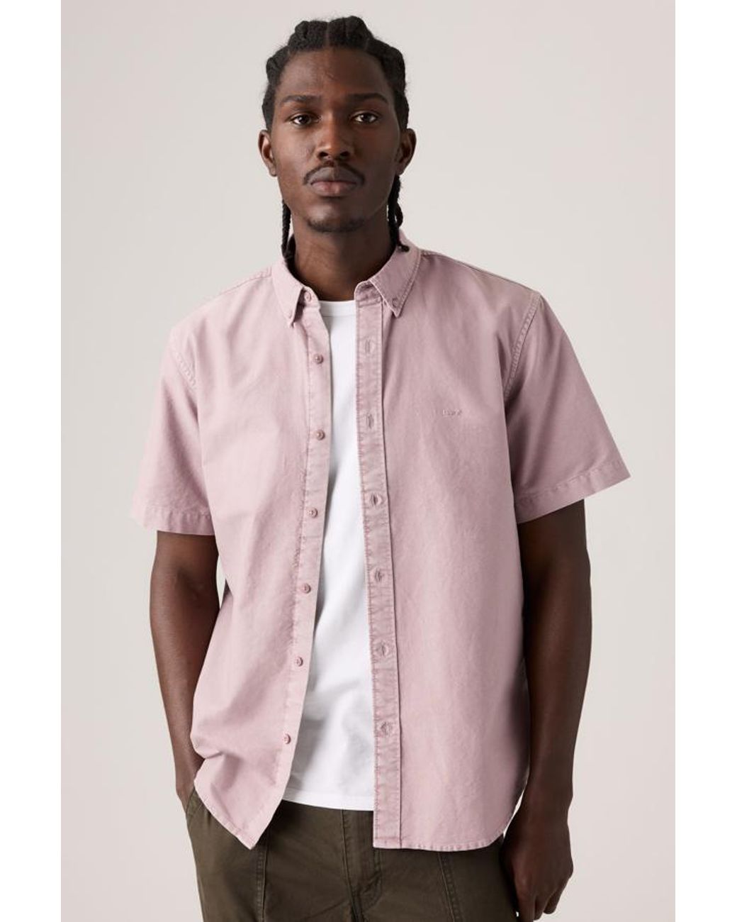 Short Sleeve Authentic Button Down Shirt Levi's de hombre de color Pink