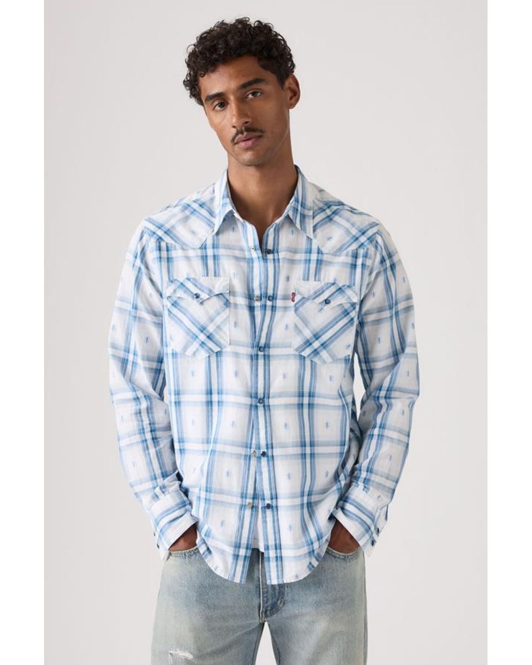 Levi's Blue Barstow Standard Fit Western Shirt 85744-0120 for men