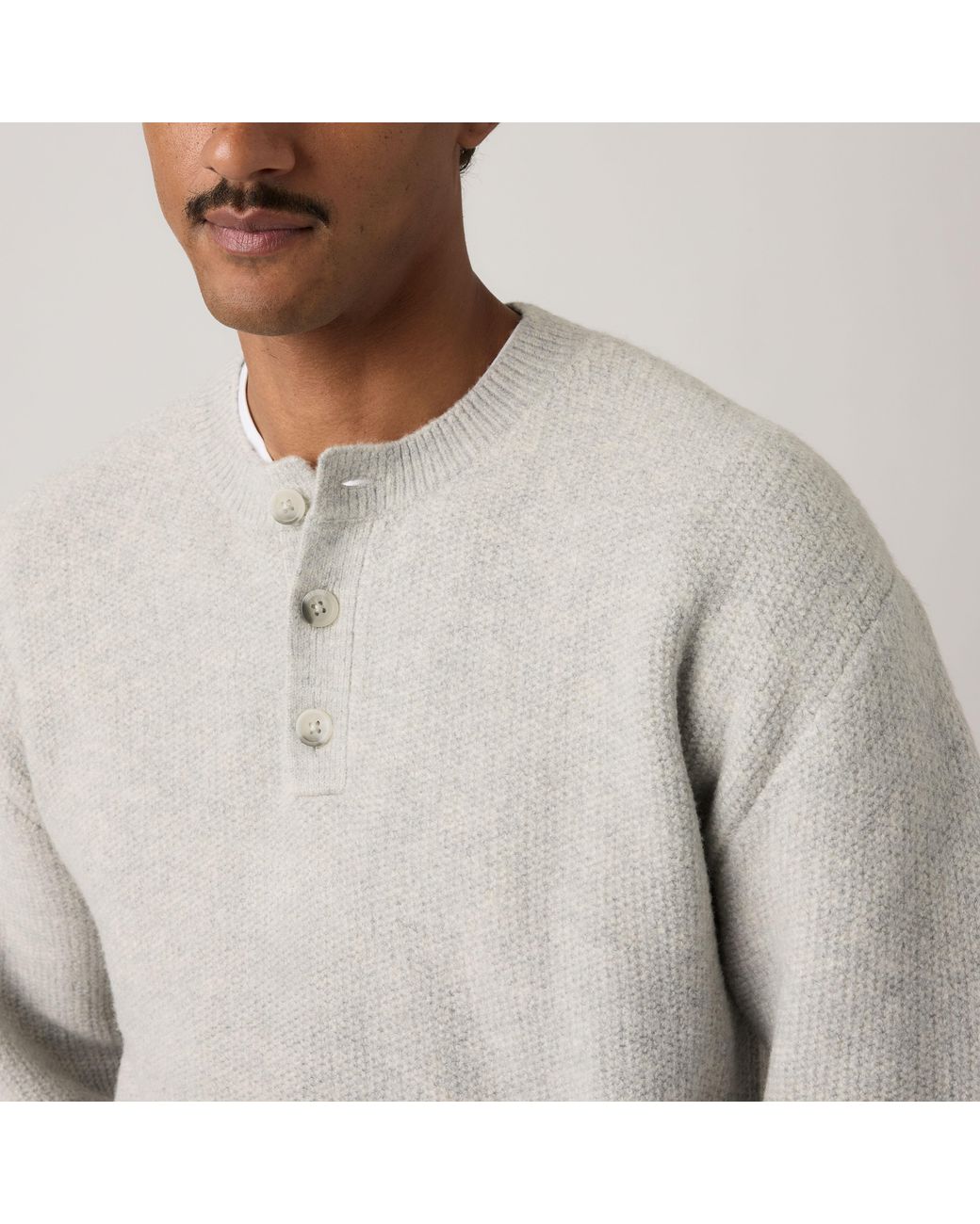 Levi's Gray Woodacre Henley Sweater for men