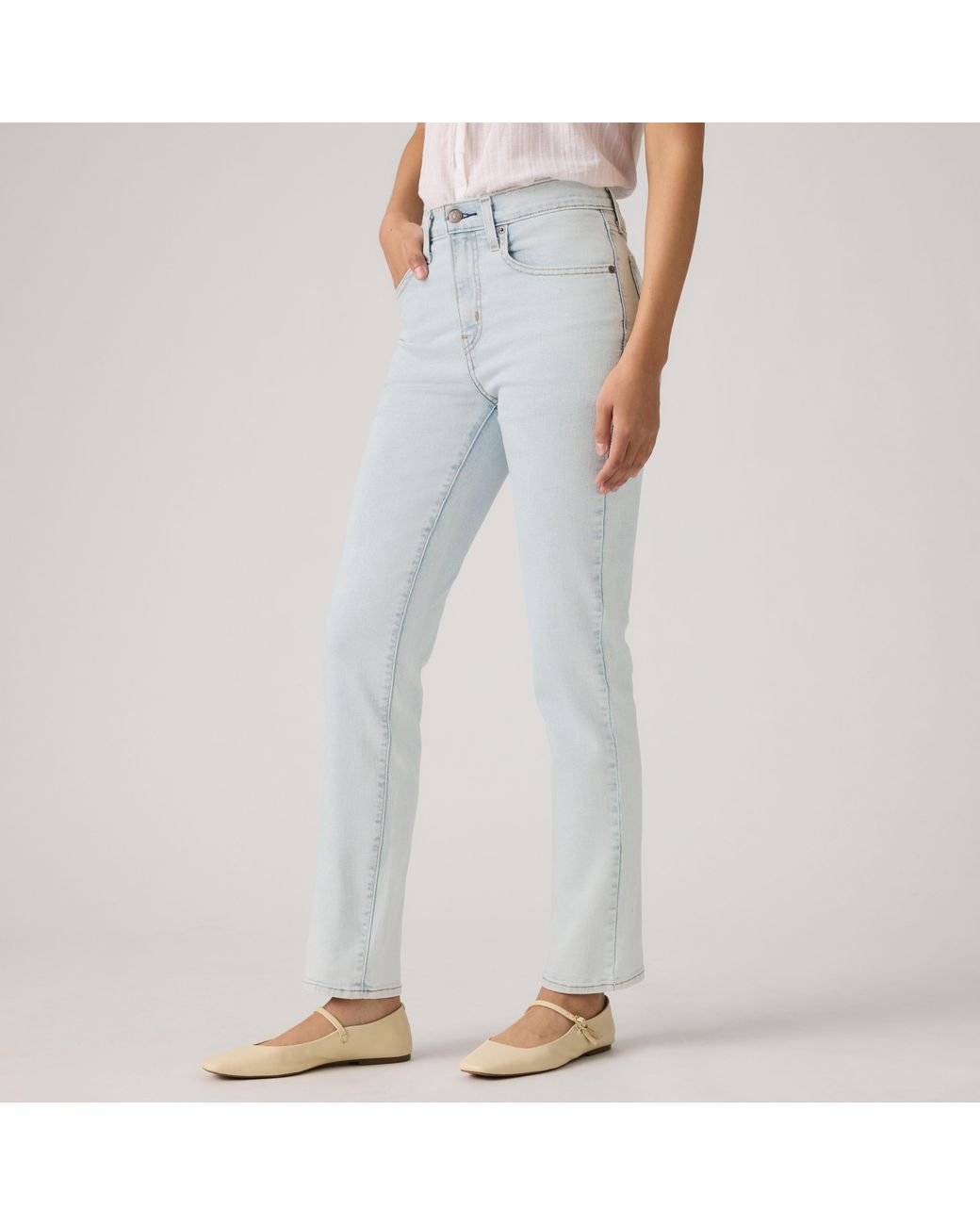 Levi's Blue 724 High Rise Straight Jeans
