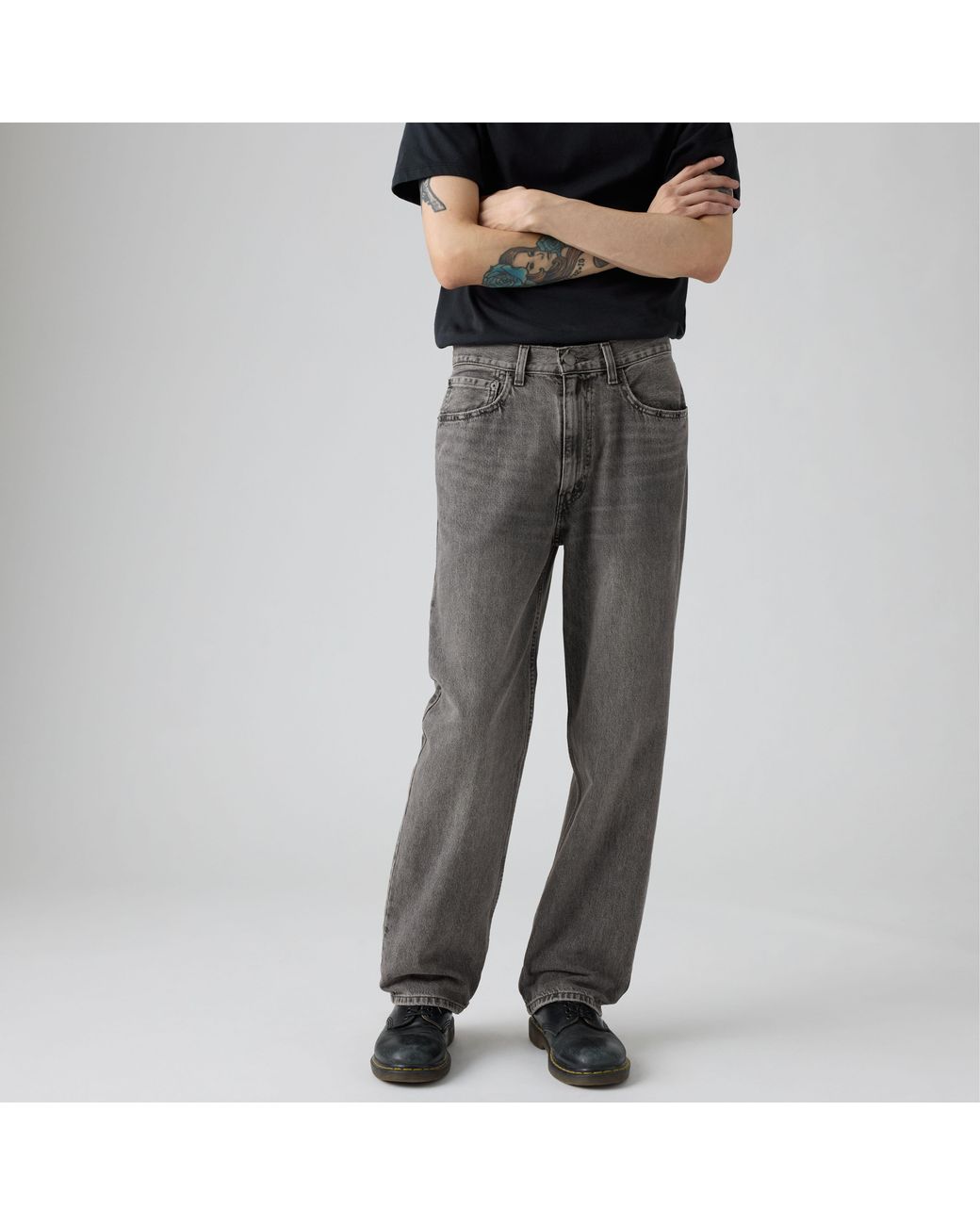 Levi's Black 565 Loose Straight Jeans for men