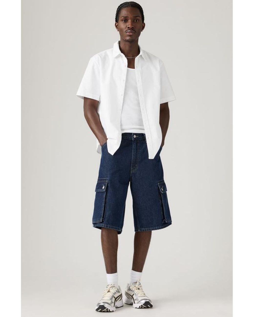 Levi's Blue 478 Baggy Cargo Shorts for men