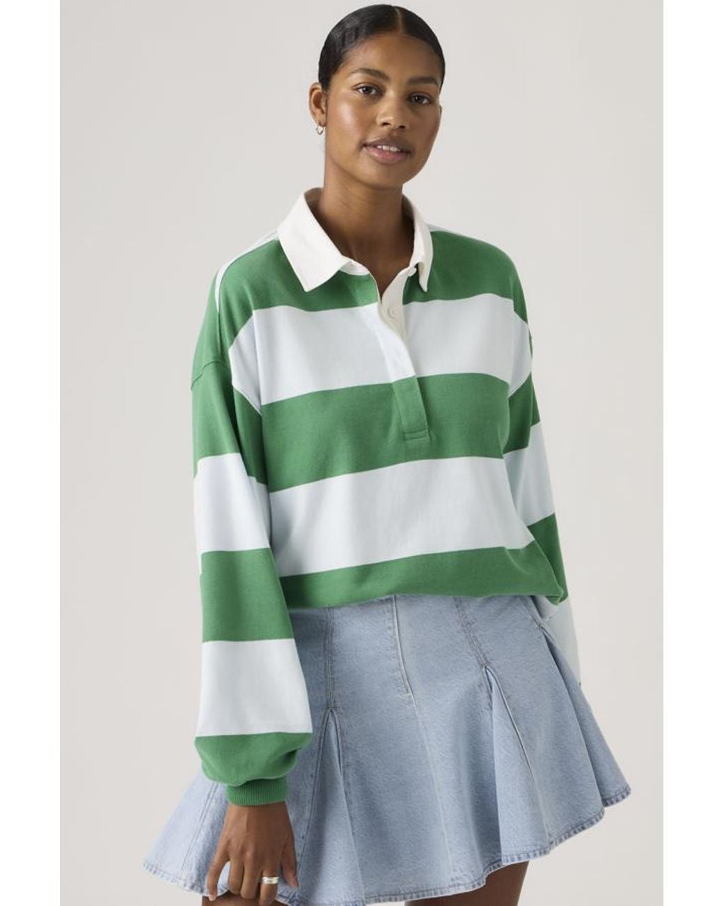 Levi's Green Reenie Rugby Long Sleeve Tee