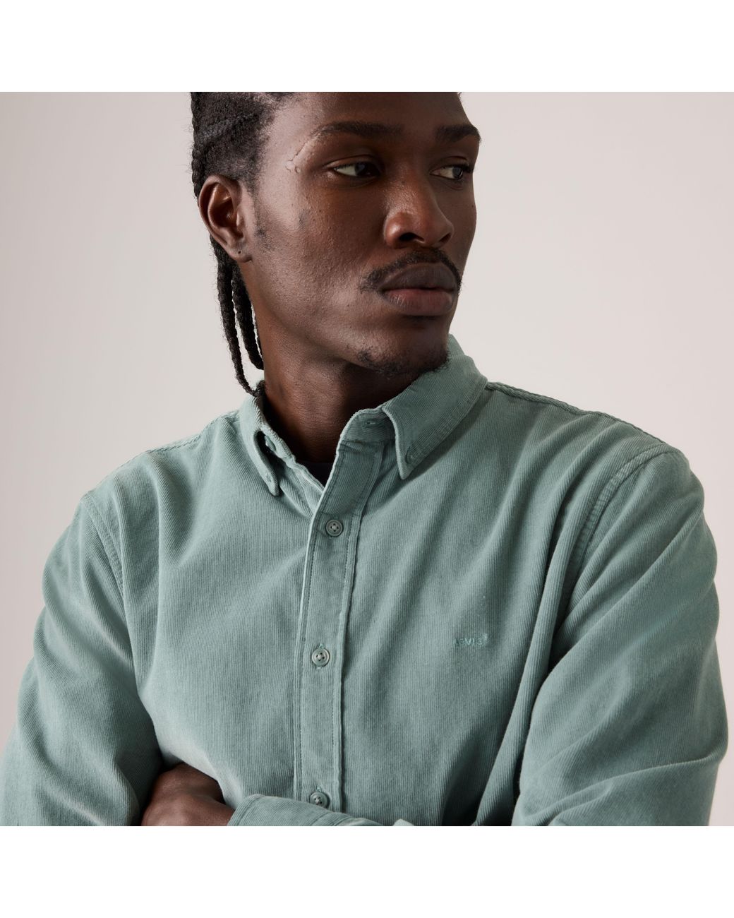 Levi's Green Authentic Button Down Corduroy Shirt for men