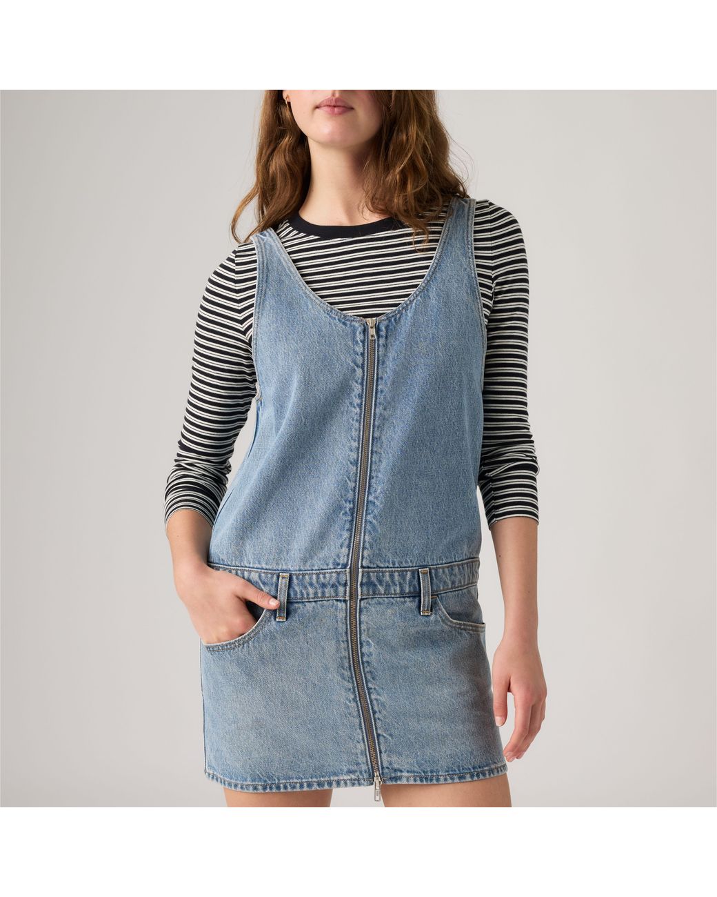 Levi's Blue Mini Zip Dress