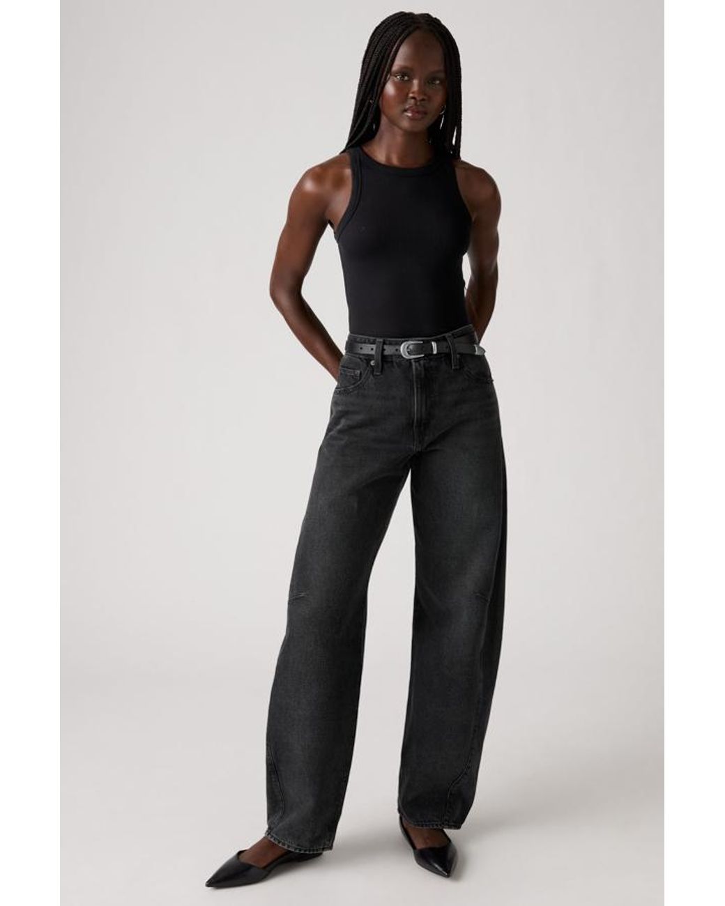 Levi's Black Baggy Dad Barrel Jeans
