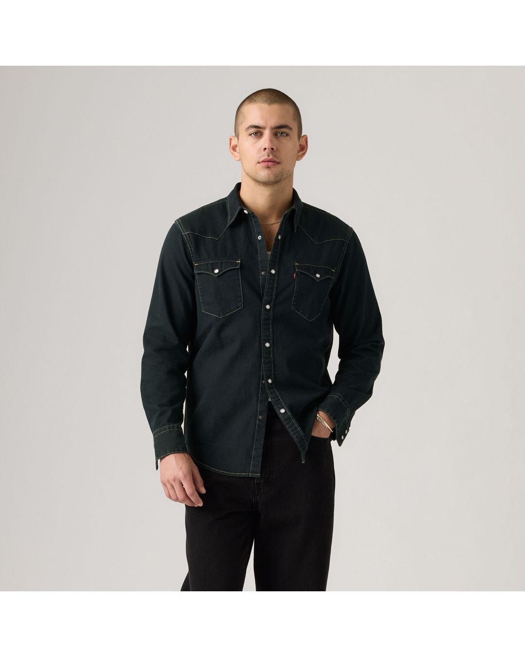 Levi's Black Barstow Western Standard Fit Shirt for men