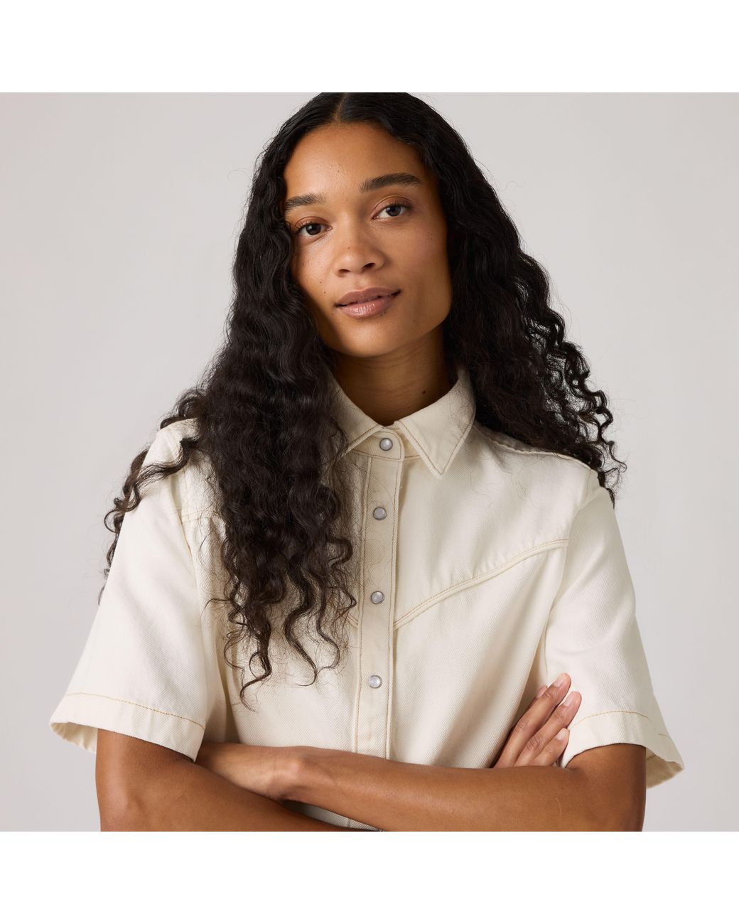 Levi's White Logan Short Sleeve Denim Shirt