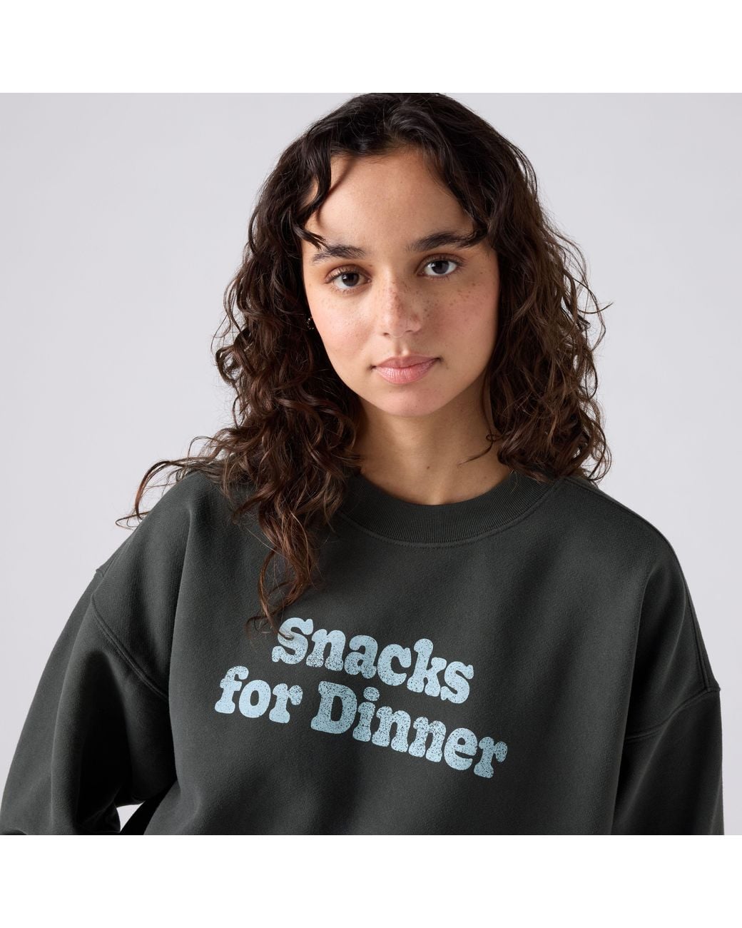 Levi's Gray Graphic Vintage Boxy Crewneck Sweatshirt