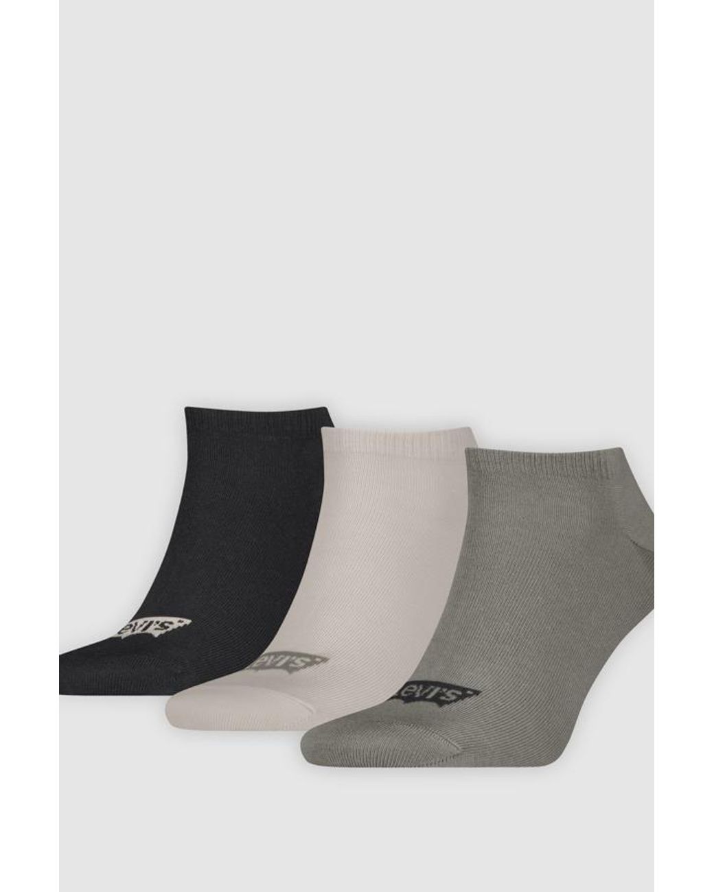 Levi's Gray Low Cut Batwing Socks 3 Pack for men