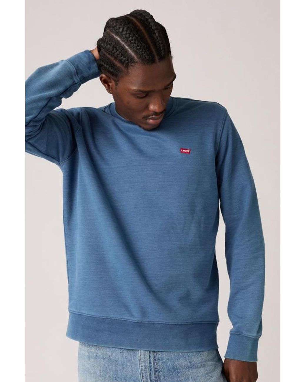 Levi's Blue Original Housemark Crewneck Sweatshirt for men