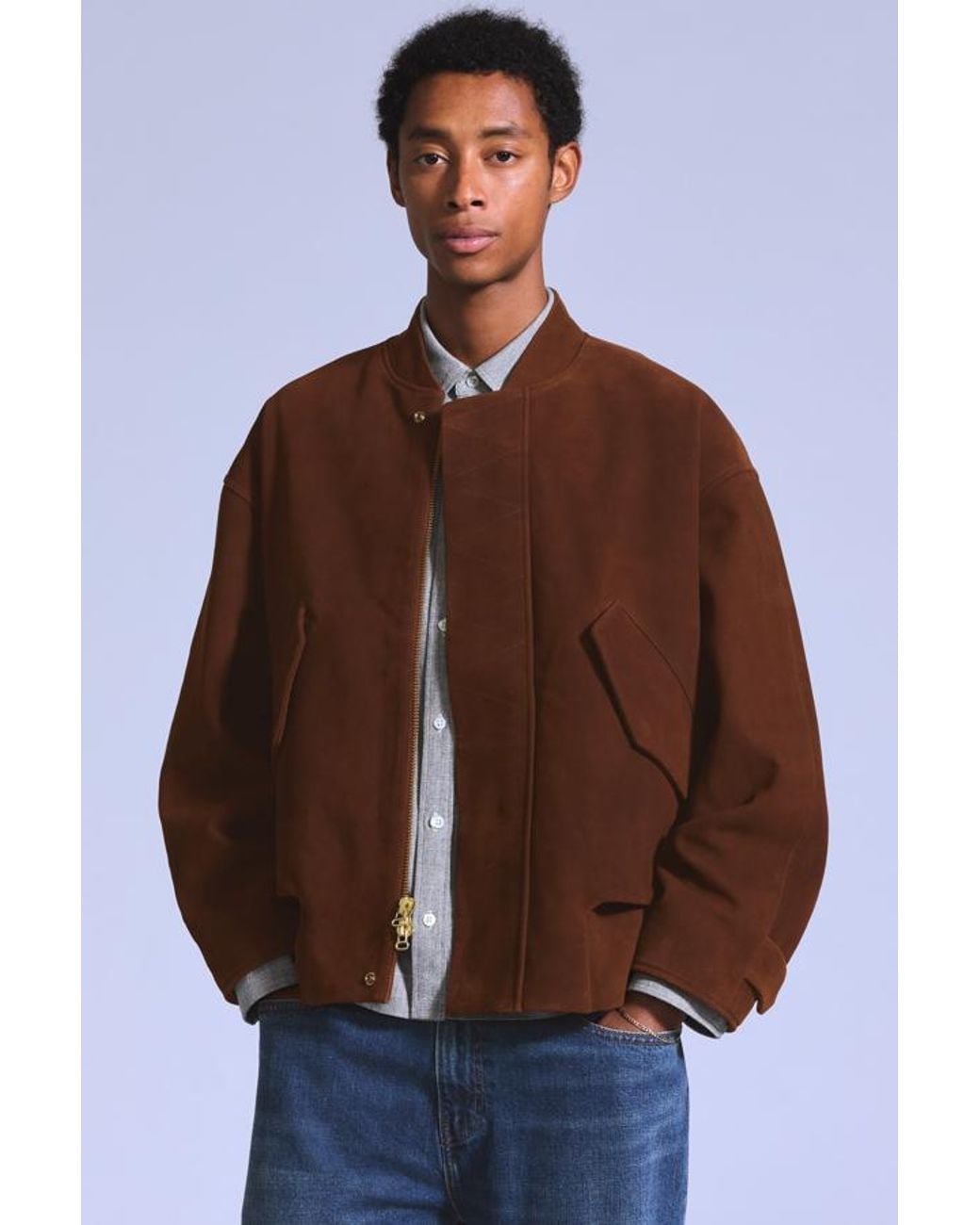 Levi's Brown Suede Bomber Jacket for men