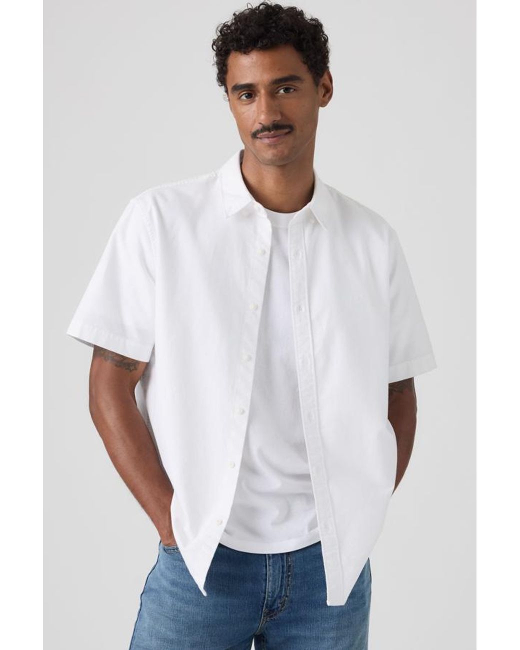 Levi's White Short Sleeve Authentic Button Down Shirt for men