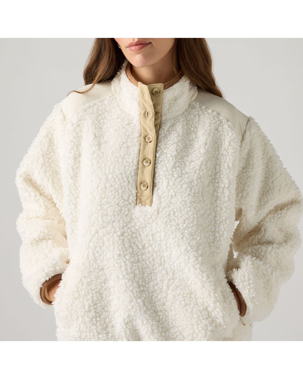 Levi's Iris Sherpa Fleecetrui in het Natural