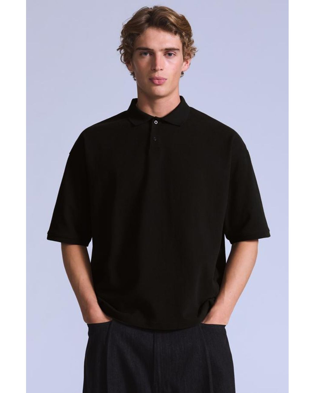 Levi's Black Cropped Polo for men