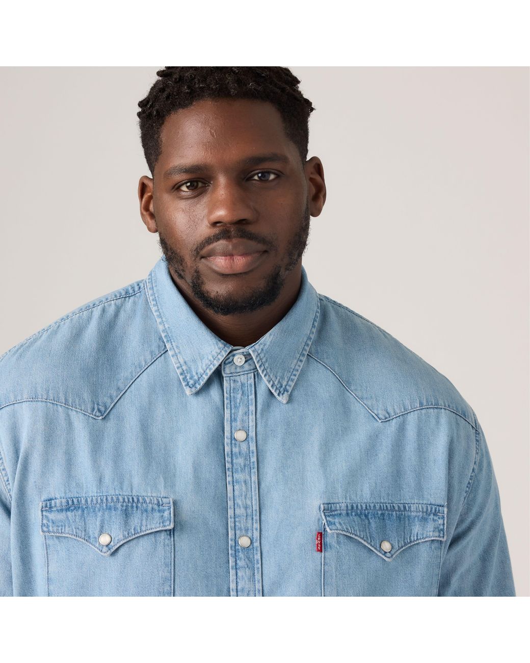 Levi's Blue Classic Western Shirt (Big & Tall) for men