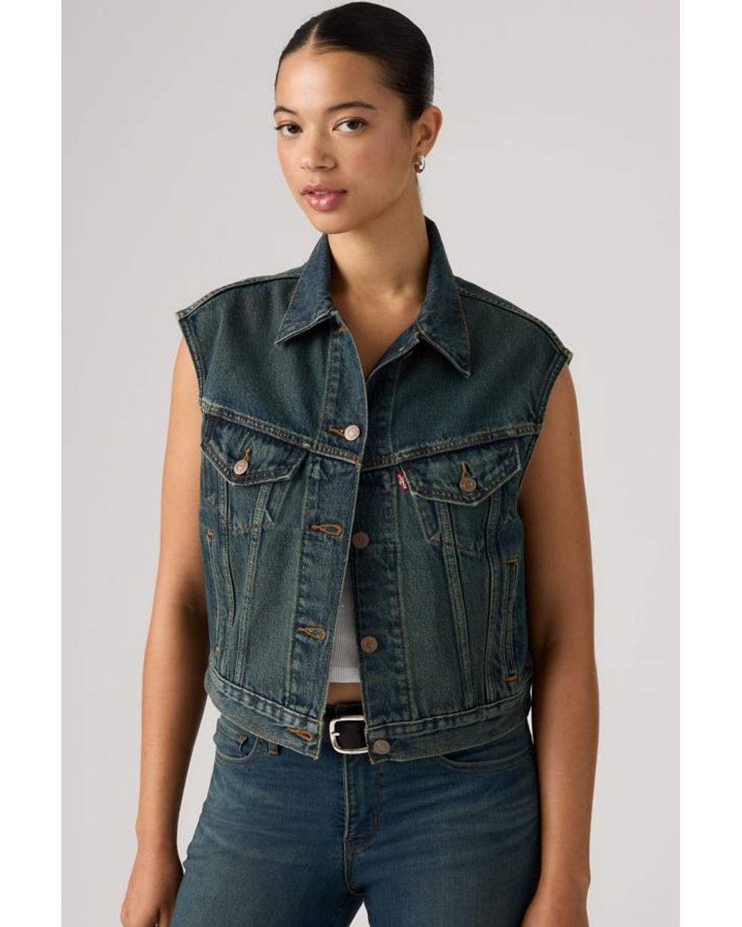 Levi's Green Shrunken '90S Trucker Vest