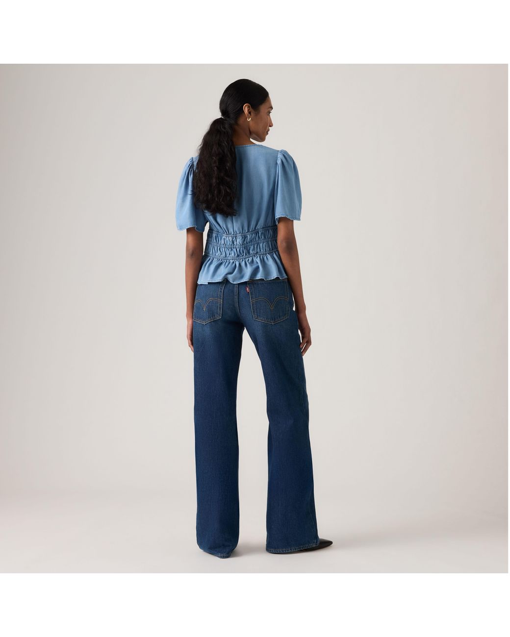 Levi's Middy Loose Boot Jeans in het Blue